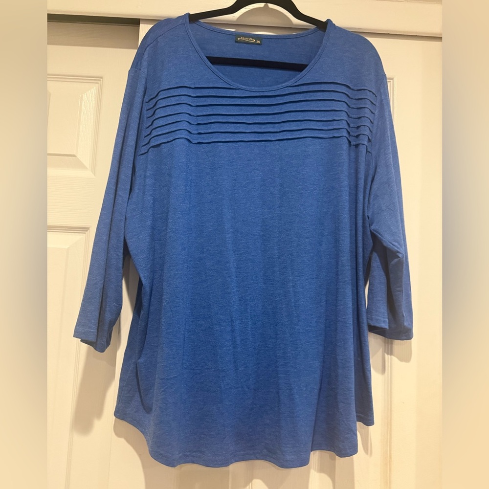 Chic Blue Women's Tunic Top - Plus Size 3XL